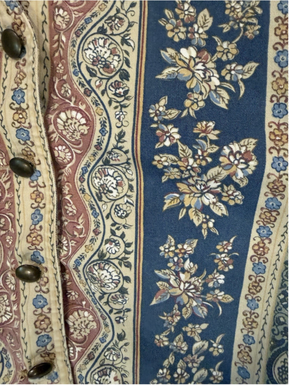 VTG 90s Liz Claiborne Lizwear 100% Cotton Women's Floral Western Vest Size L - Picture 3 of 6